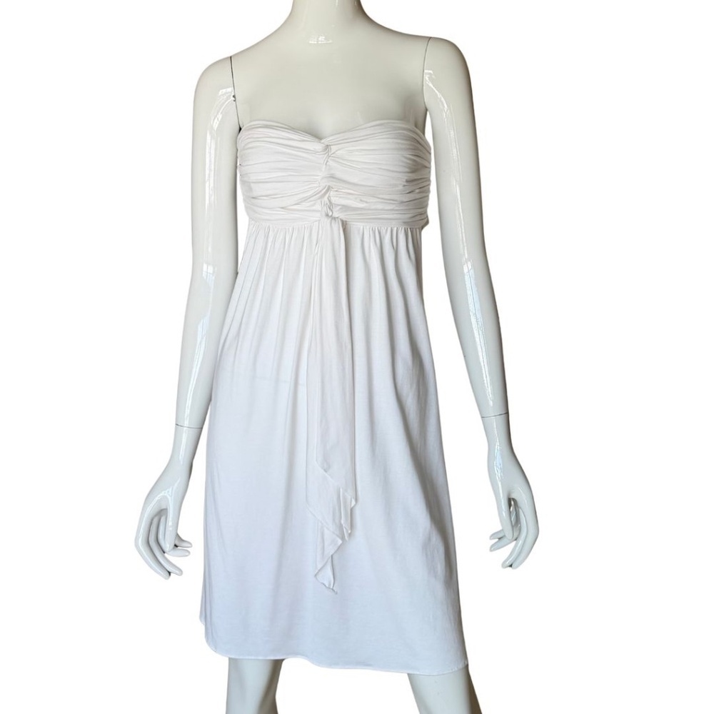 Express White Braided Bandeau Top Knee Length Dress Smocked Back Size Medium NWT - Picture 4 of 6